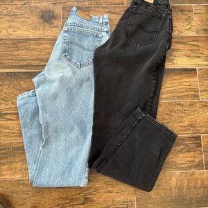 Bundle Lot of 2: Vintage Lee Jeans Women’s High Waist Tapered 10 12 28 Long